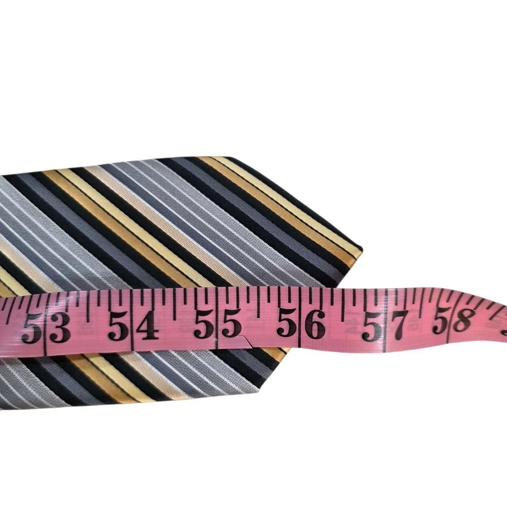 VALERIO GARATI Striped Necktie Polyester Hand Made‎ Business Casual Church Power